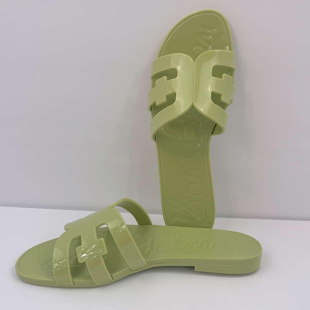 SAM EDELMAN BAY JELLY SLIDE SANDALS, WET JELLY LOOK, WOMENS SIZE 8M, EURO 38.5